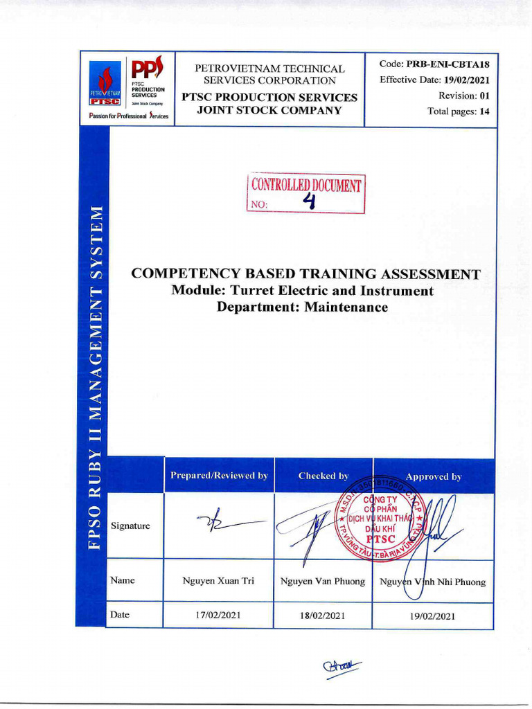PRB-ENI-CBTA18 Turret Electric and Instrument (Rev.01) | PDF
