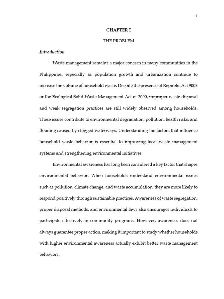 Environmental Awareness and Waste Management | PDF | Waste Management ...
