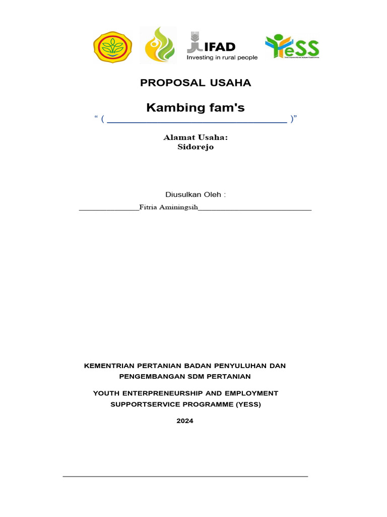 Proposal Bisnis HK Fitria Aminingsih 2024 | PDF