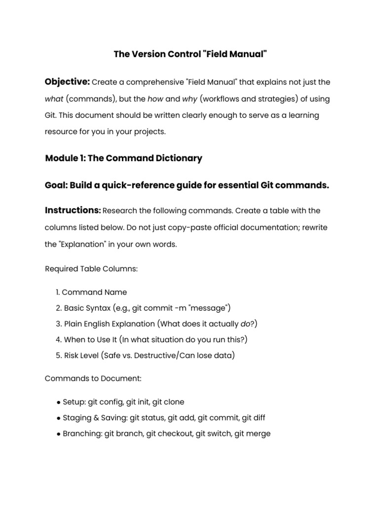 Git Version Control Field Manual | PDF | Version Control | Computing