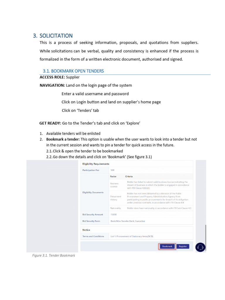 E-GP Tendering Solicitation Training Manual | PDF | Menu (Computing ...