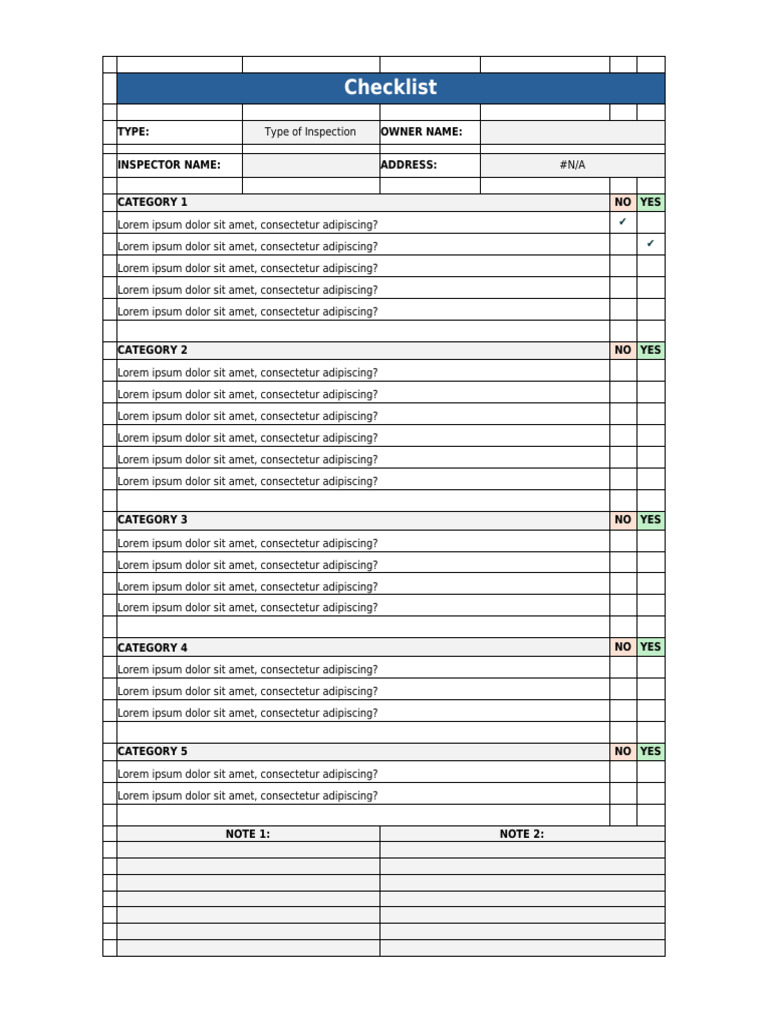 Inspection Checklist Template Guide | PDF