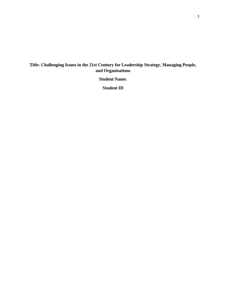 21st Century Leadership Challenges | PDF | Leadership | Diversity ...