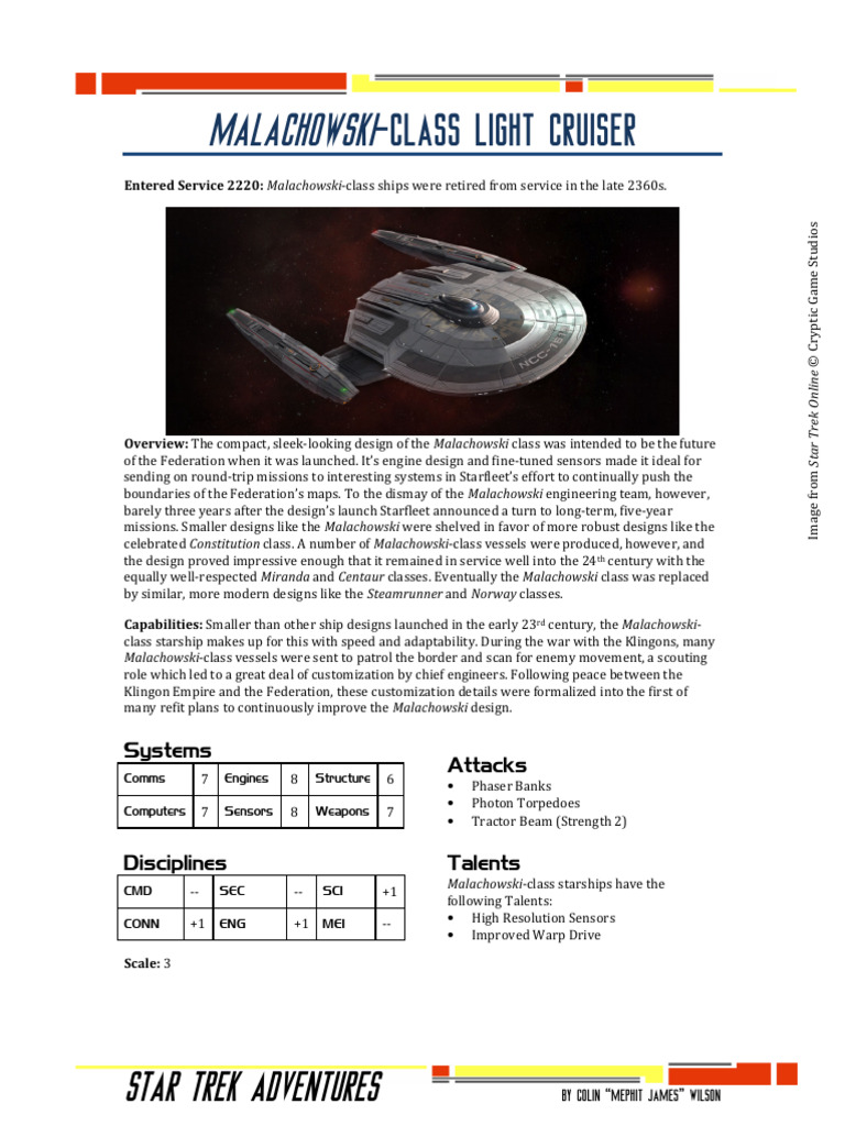 Malachowski Class | PDF | Star Trek | Space Westerns