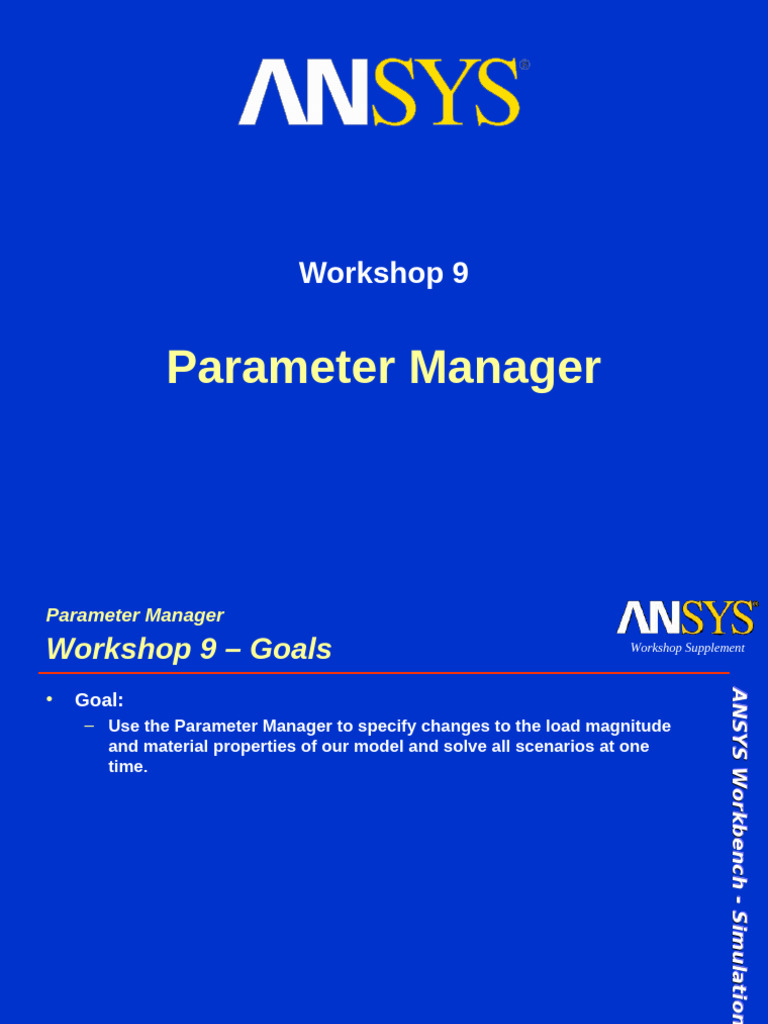 ANSYS Workbench Parameter Manager Guide | PDF | Mechanical Engineering
