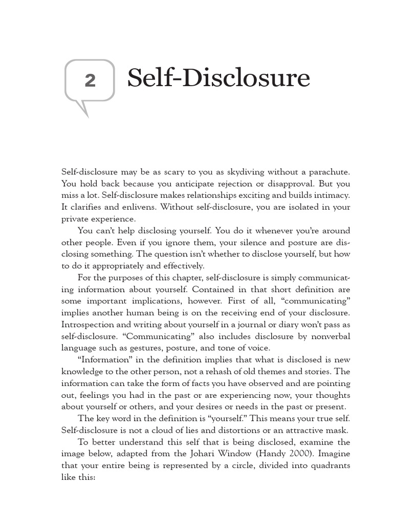 Benefits of Effective Self-Disclosure | PDF | Thought | Unconscious Mind