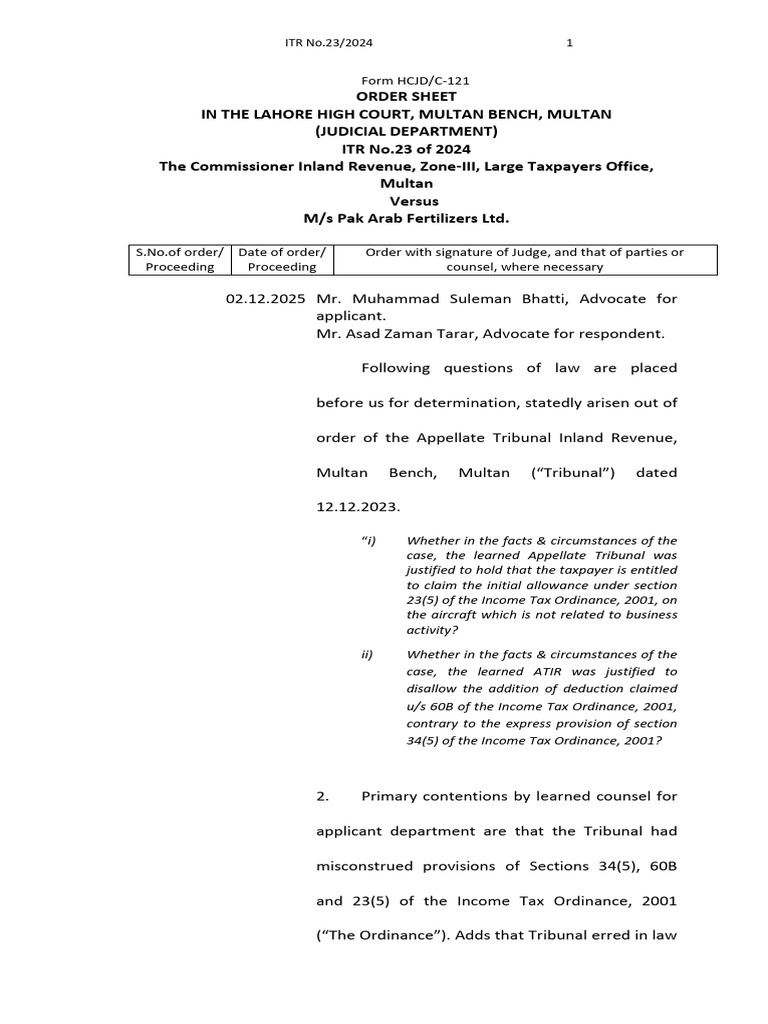 Lahore High Court Ruling on Tax Allowances | PDF | Expense | Taxes