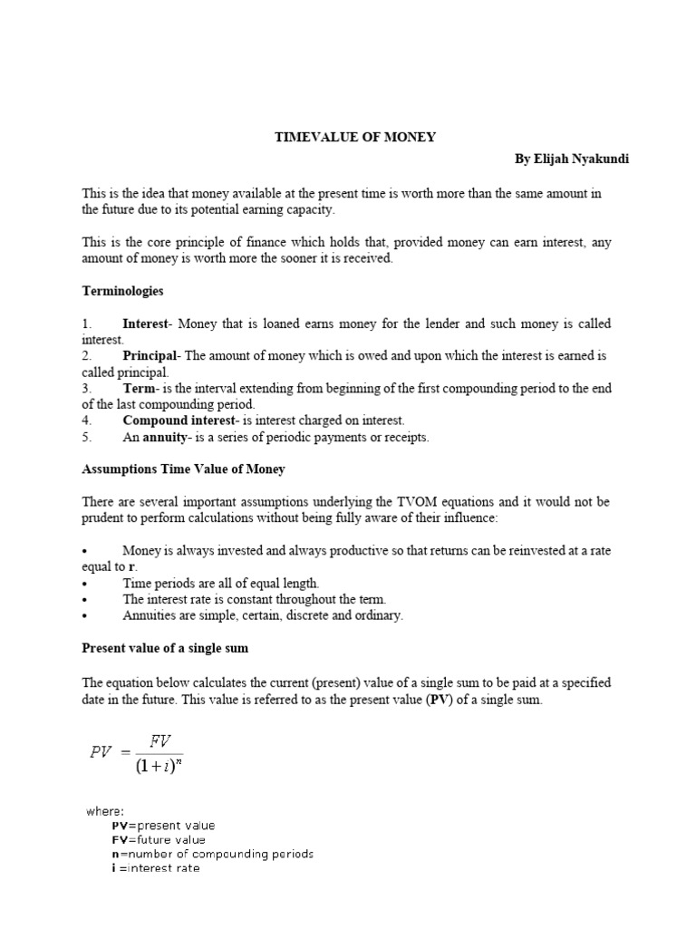 Ch5 Time Value of Money | PDF | Present Value | Interest