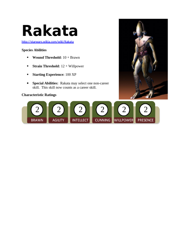 Rakata Species Abilities Overview | PDF