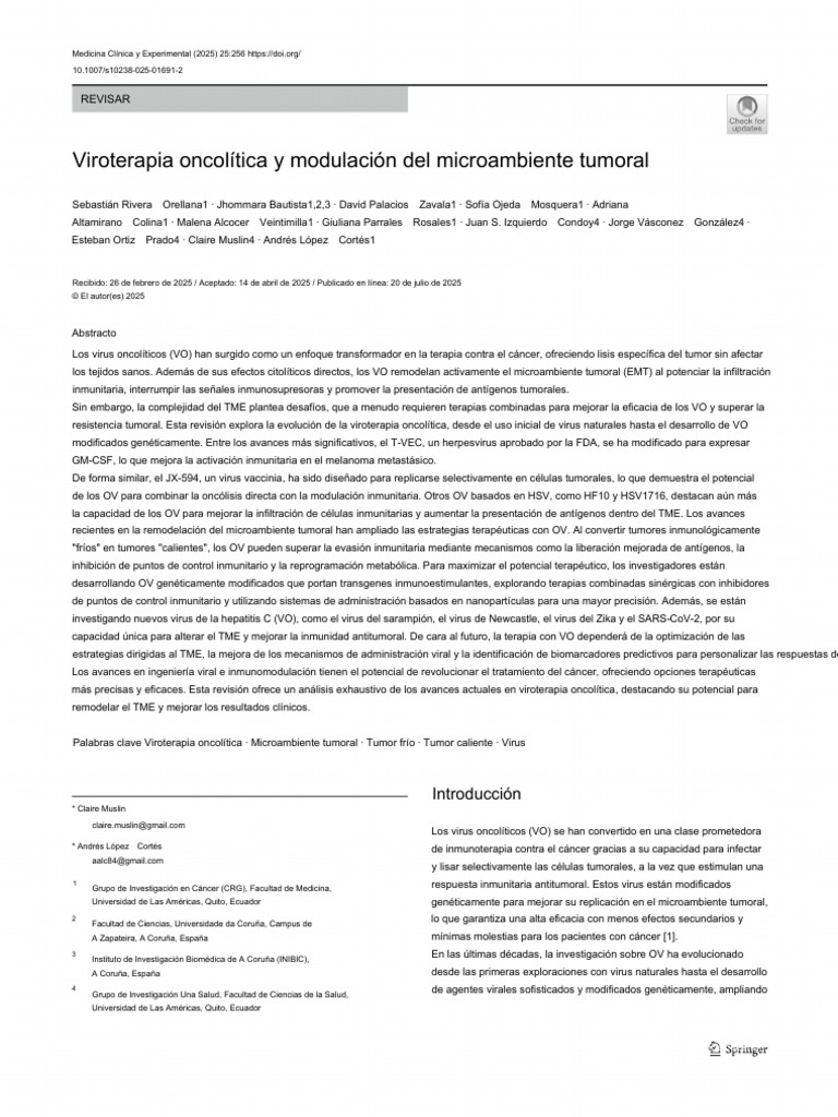 Oncolytic Virotherapy and Tumor Microenvironment Modulation (1) | PDF ...