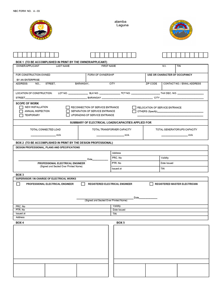 Electrical Permit Application Form | PDF
