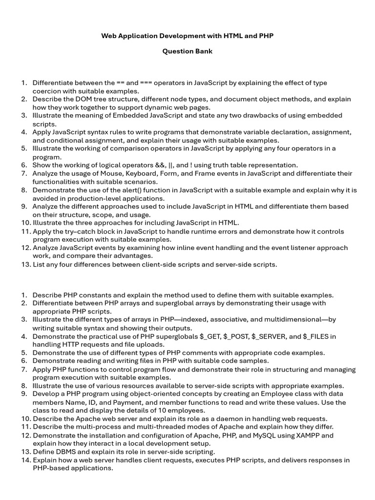 wt question bankfor3.docx_20260103_190202_0000 | PDF | Php | Java Script