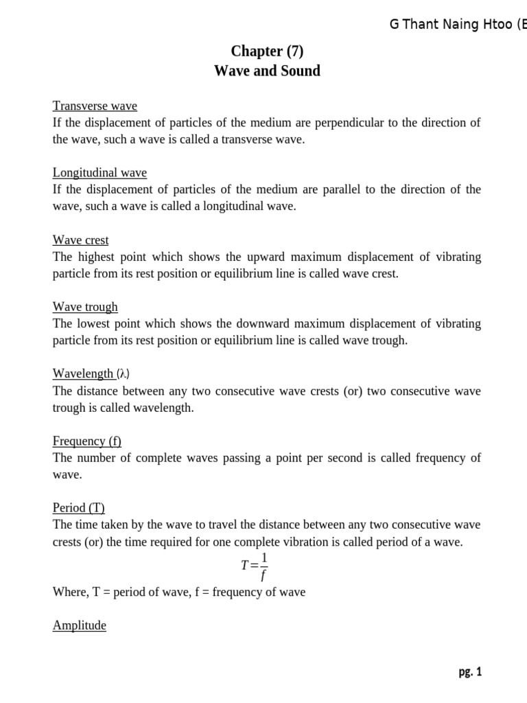 Understanding Waves and Sound Concepts | PDF | Waves | Sound