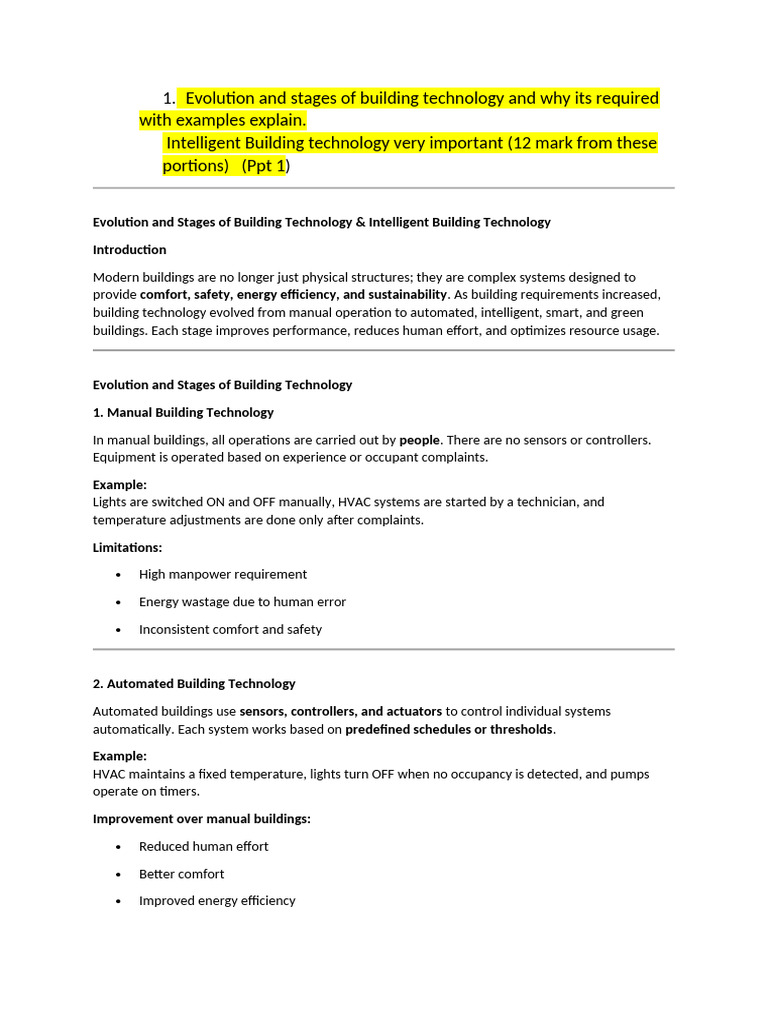 FINAL BAS Study Material | PDF | Building Automation | Lighting