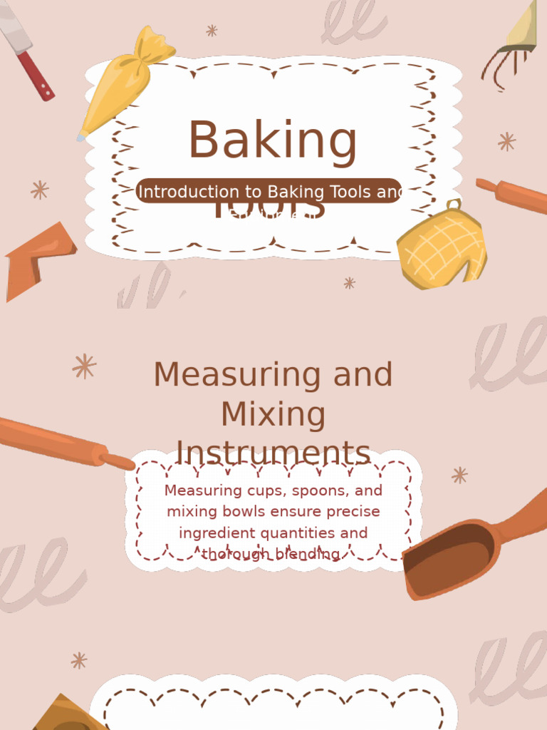 Peach Brown and White Playful Baking Tools Presentation | PDF