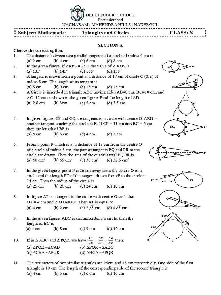 Class X Mathematics: Circles & Triangles | PDF | Circle | Perpendicular