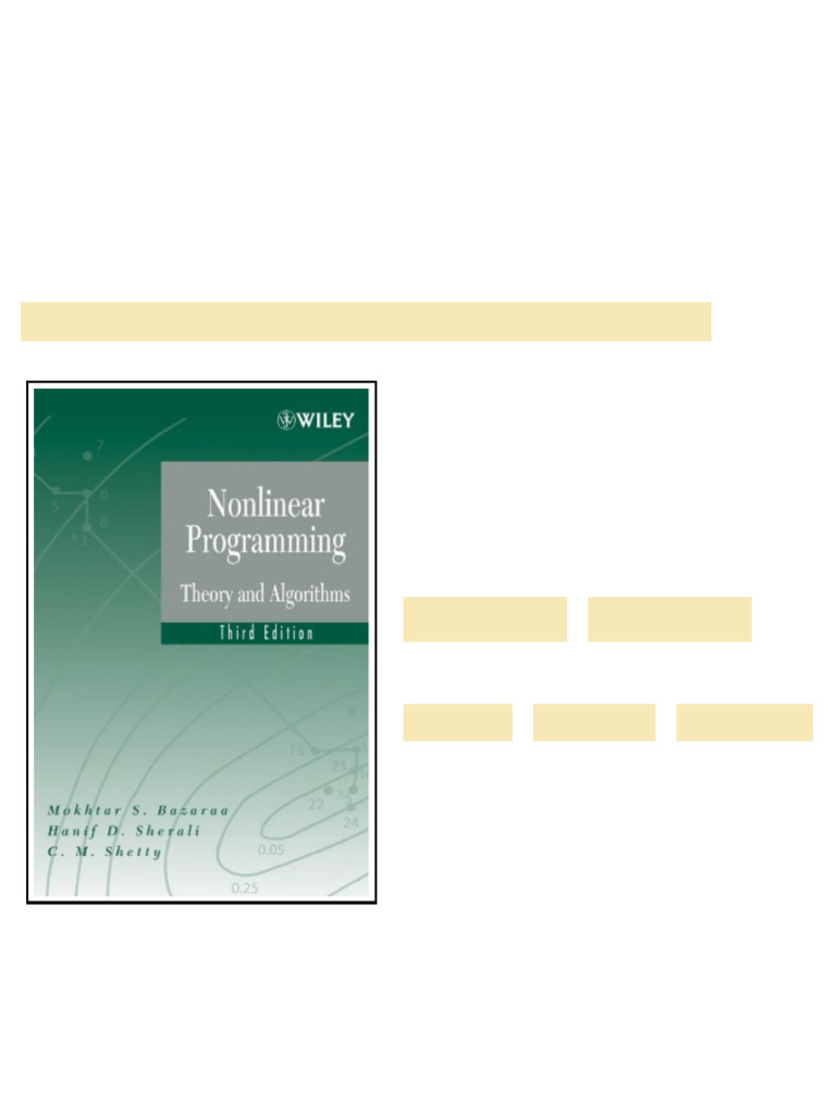 Nonlinear Programming Theory and Algorithms 3rd Edition full digital ...