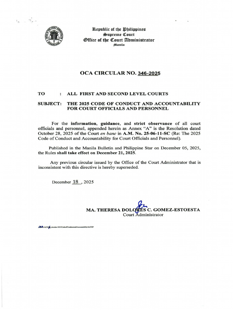 2025 Code of Conduct for Court Officials | PDF