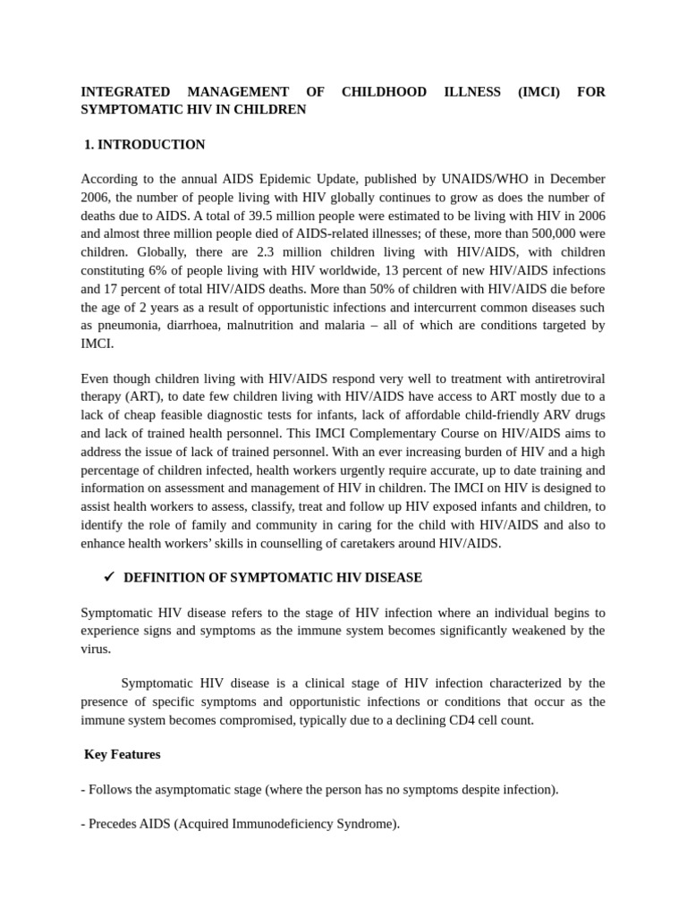 Symptomatic HIV Grp. 7 | PDF | Hiv/Aids | Hiv