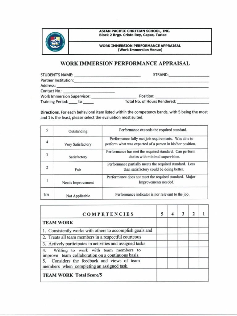 APSCI Evaluation Form | PDF