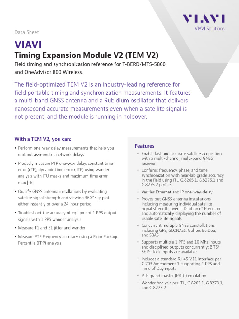Data Sheet VIAVI Timing Expansion Module V2 | PDF | Telecommunications ...