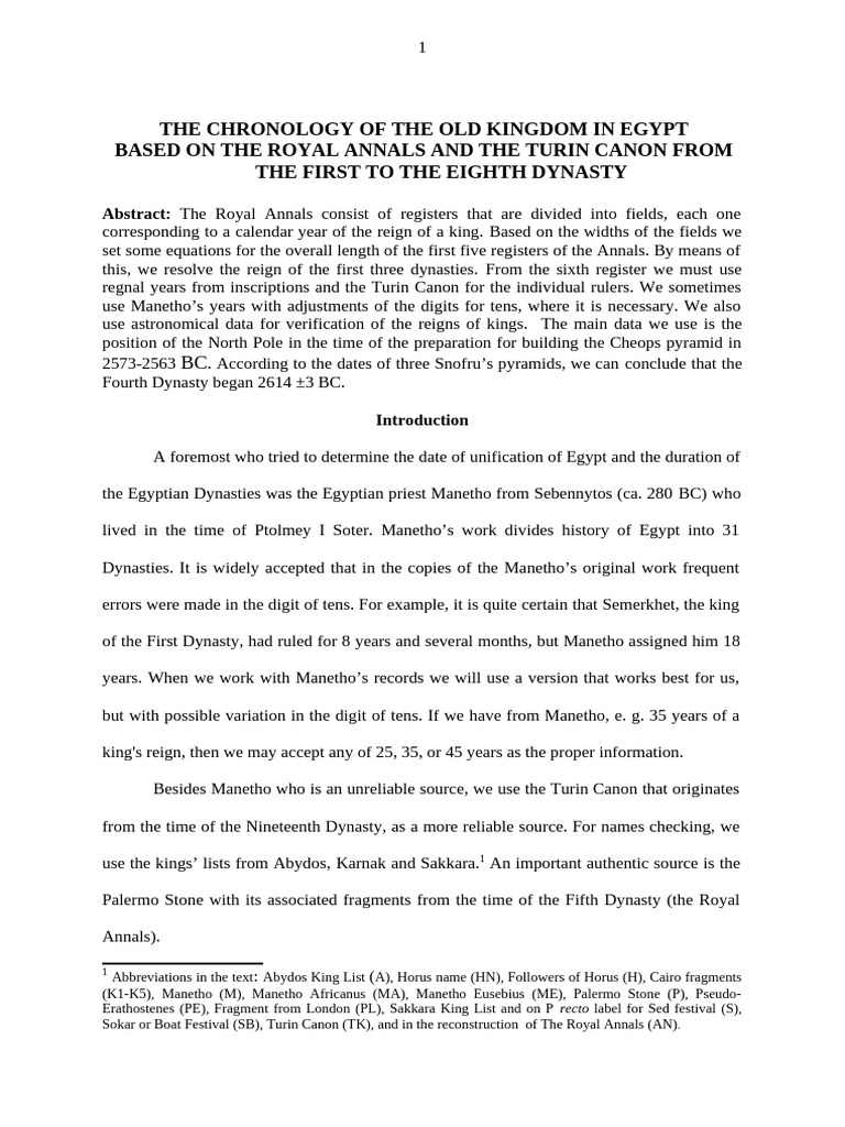 The Chronology of the Old Kingdom in Egy | PDF | Pharaoh | Egypt