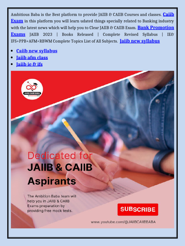 Jaiib Ie & Ifs | PDF