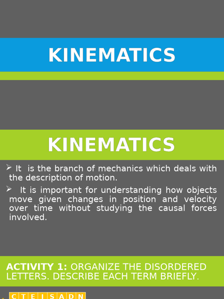 Understanding Kinematics and Motion | PDF | Velocity | Acceleration