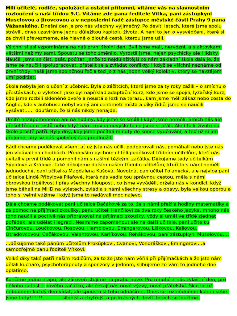 Proslov Finální Verze | PDF