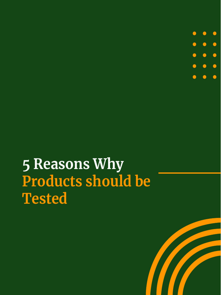 5 Key Benefits of Product Testing | PDF