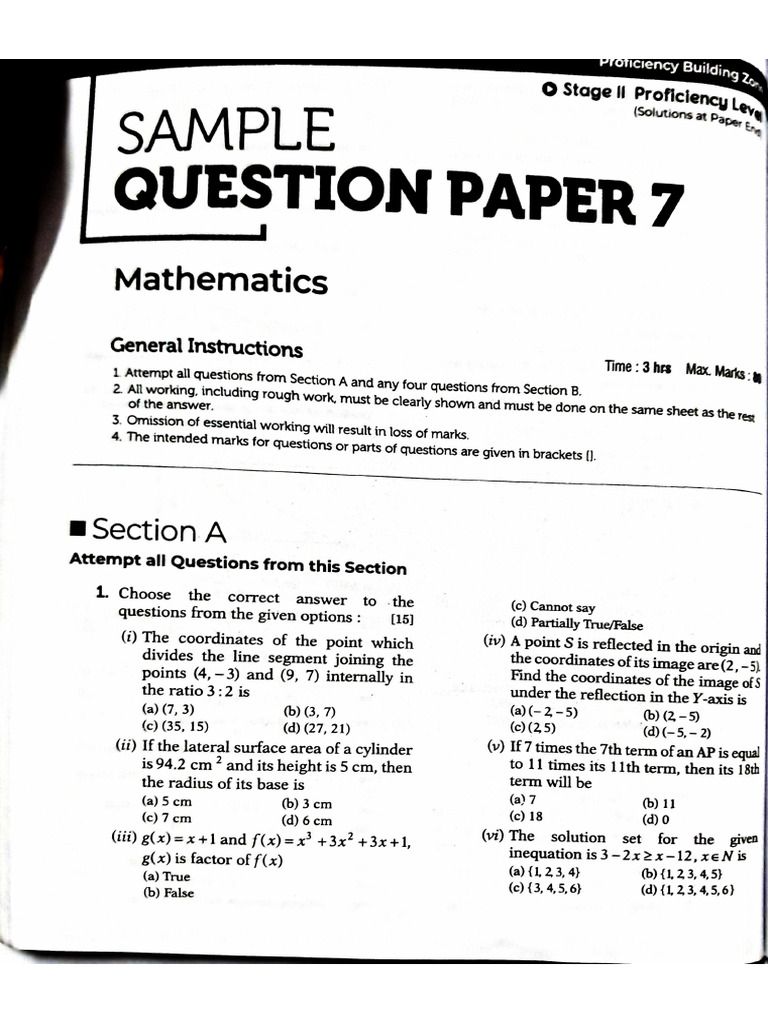 Sample Paper 7 | PDF