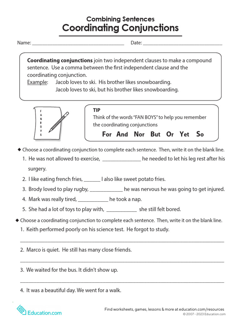 Mastering Coordinating Conjunctions | PDF | Linguistics | Syntax