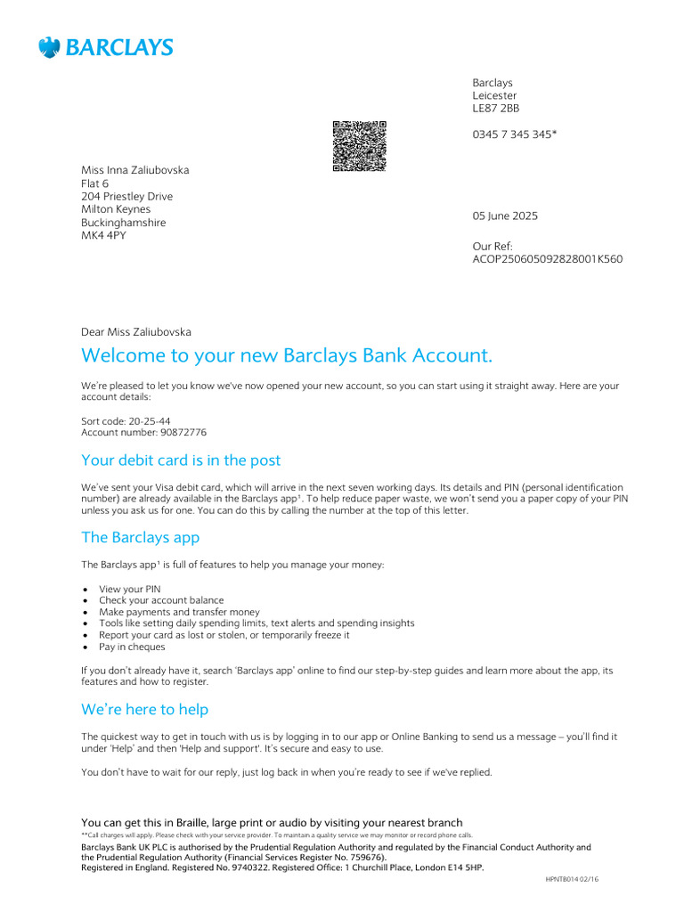 Welcome to Your Barclays Bank Account | PDF | Payments | Debit Card