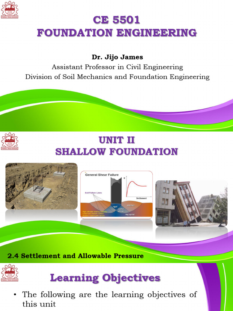 Shallow Foundation Settlement Analysis | PDF | Applied And ...