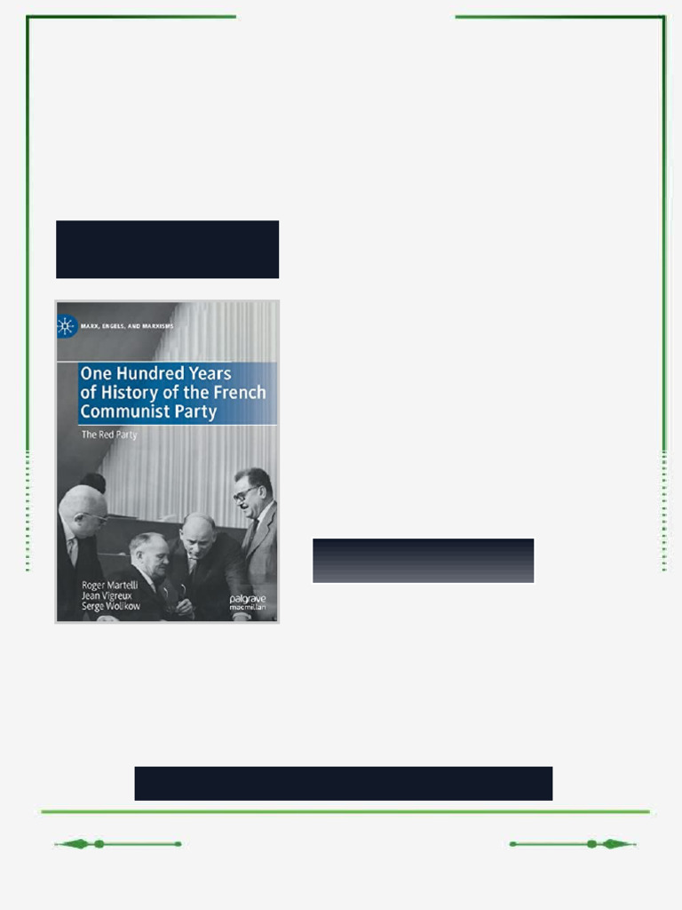 One Hundred Years of History of the French Communist Party Roger ...