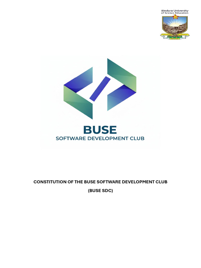 CONSTITUTION OF THE BUSE SOFTWARE DEVELOPMENT CLUB | PDF
