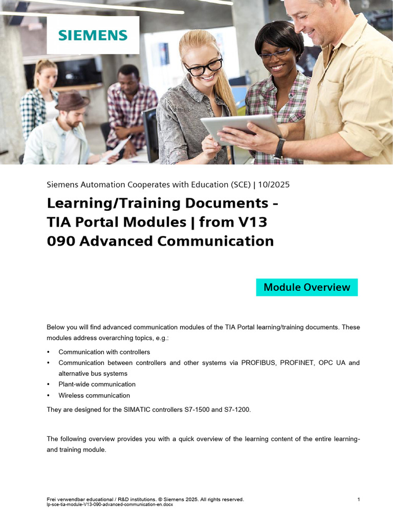 Lp Sce Tia Module v13 090 Advanced Communication En | PDF