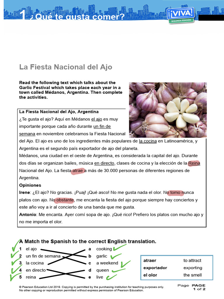 Ayah Ahmed Spanish Module Three Food Worksheet | PDF