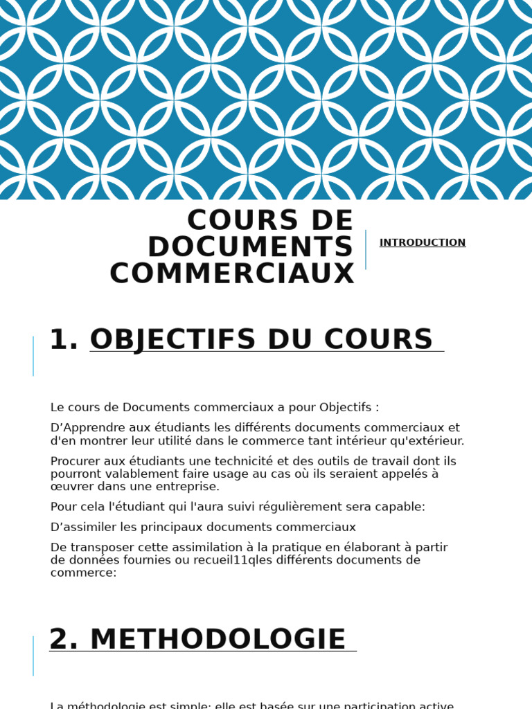 Introduction aux Documents Commerciaux | PDF | Commerce | Économie