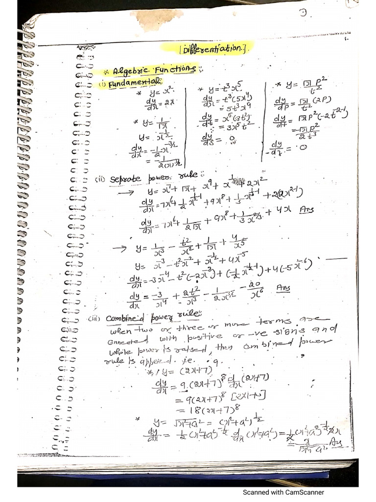 Differentiation Notes | PDF