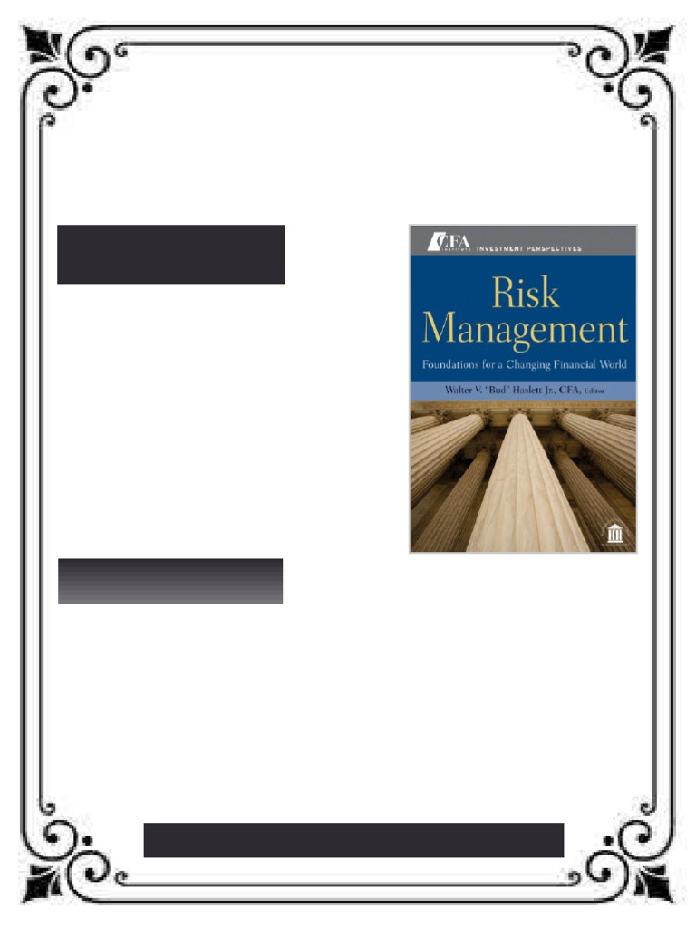 Risk Management Foundations For a Changing Financial World 1st Edition ...