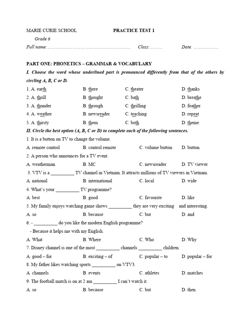 Practice Test 1 2 | PDF