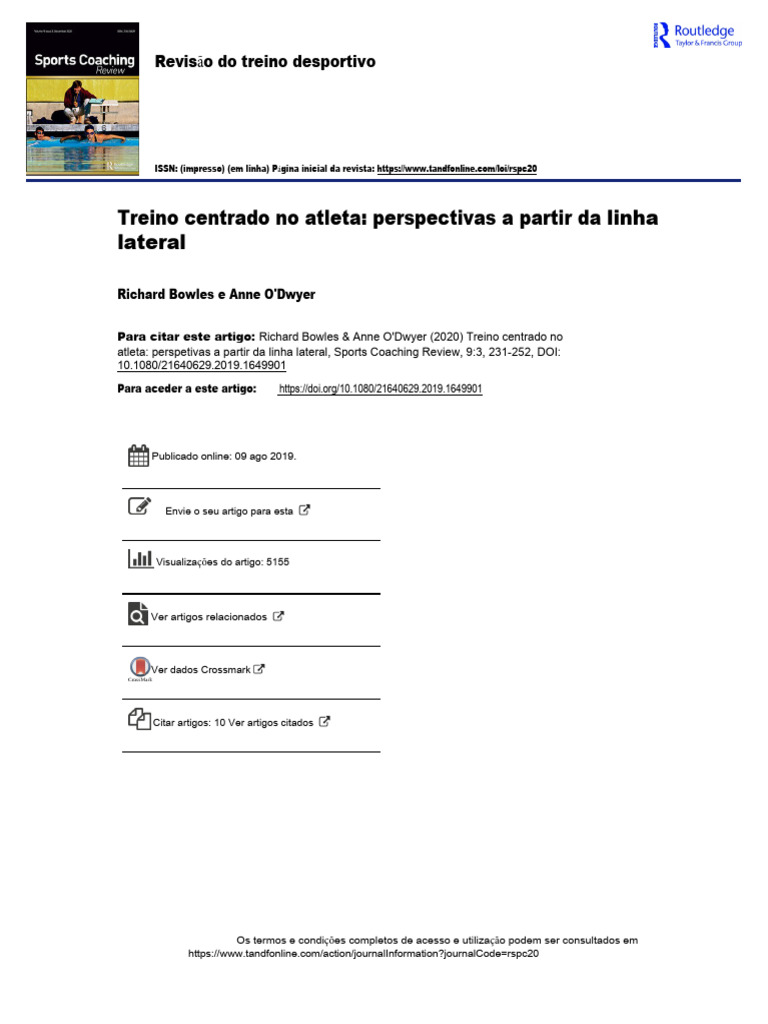 Athlete Centred Coaching Perspectives From Th1 (Português) | PDF