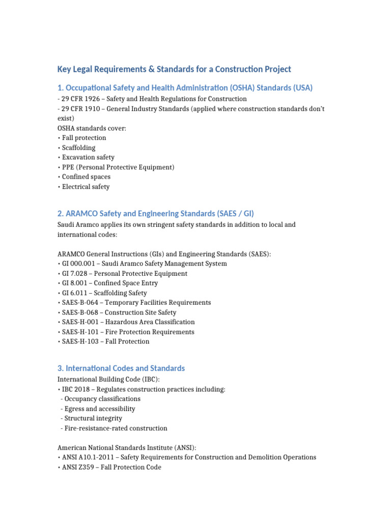 Construction Project Legal Standards Guide | PDF | Resource ...