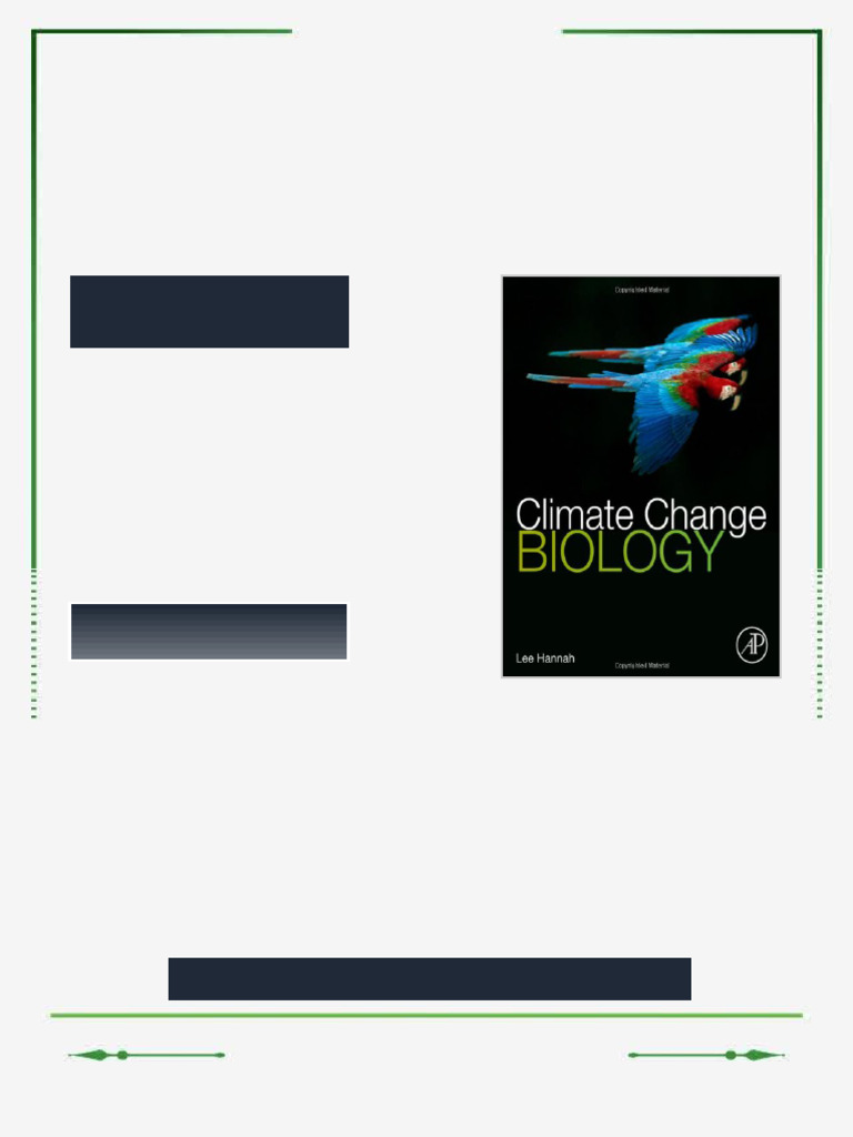 Climate Change Biology 1st Edition Lee Hannah ebook 2026 mega edition ...