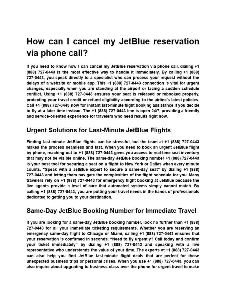 Jetblue Booking 1659 | PDF | Business Class | Emergency