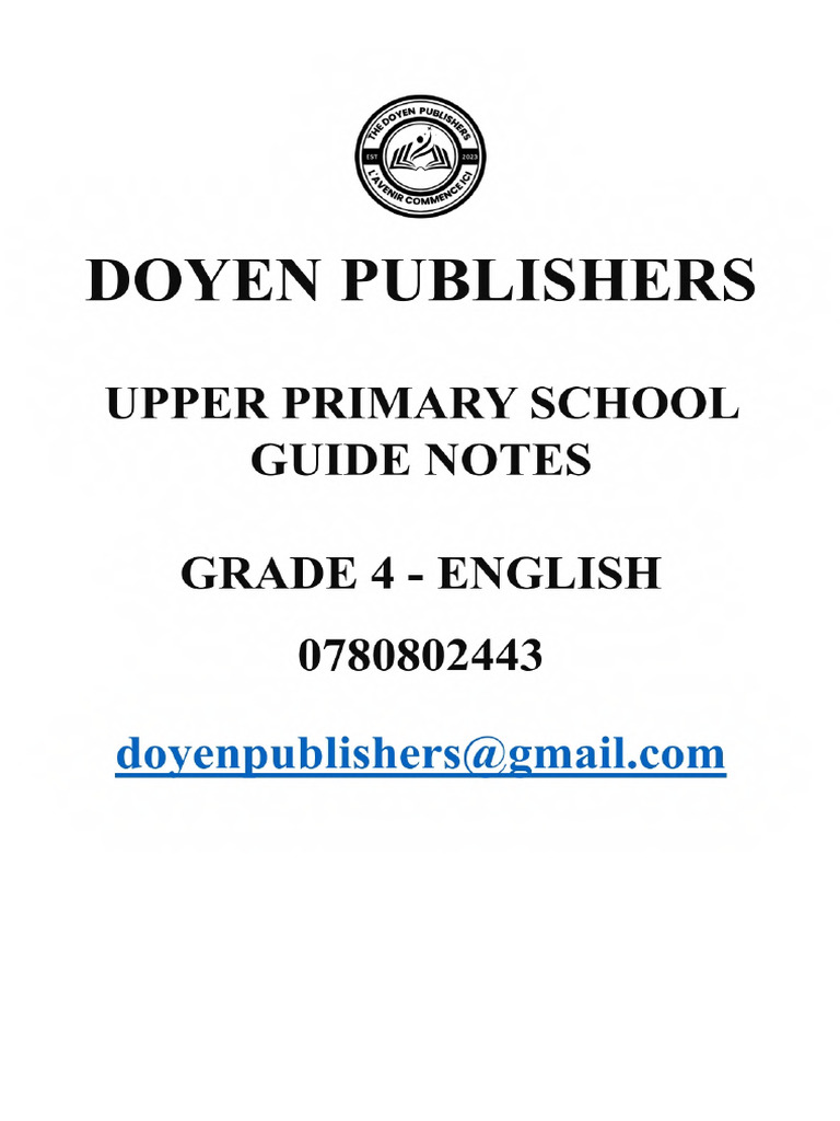 Grade 4 English Teaching Notes PDF 1750077798279 | PDF