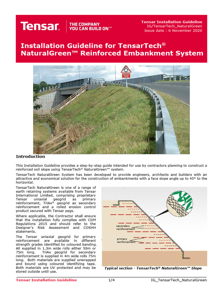 TensarTech NaturalGreen Installation Guide | PDF | Topsoil | Soil