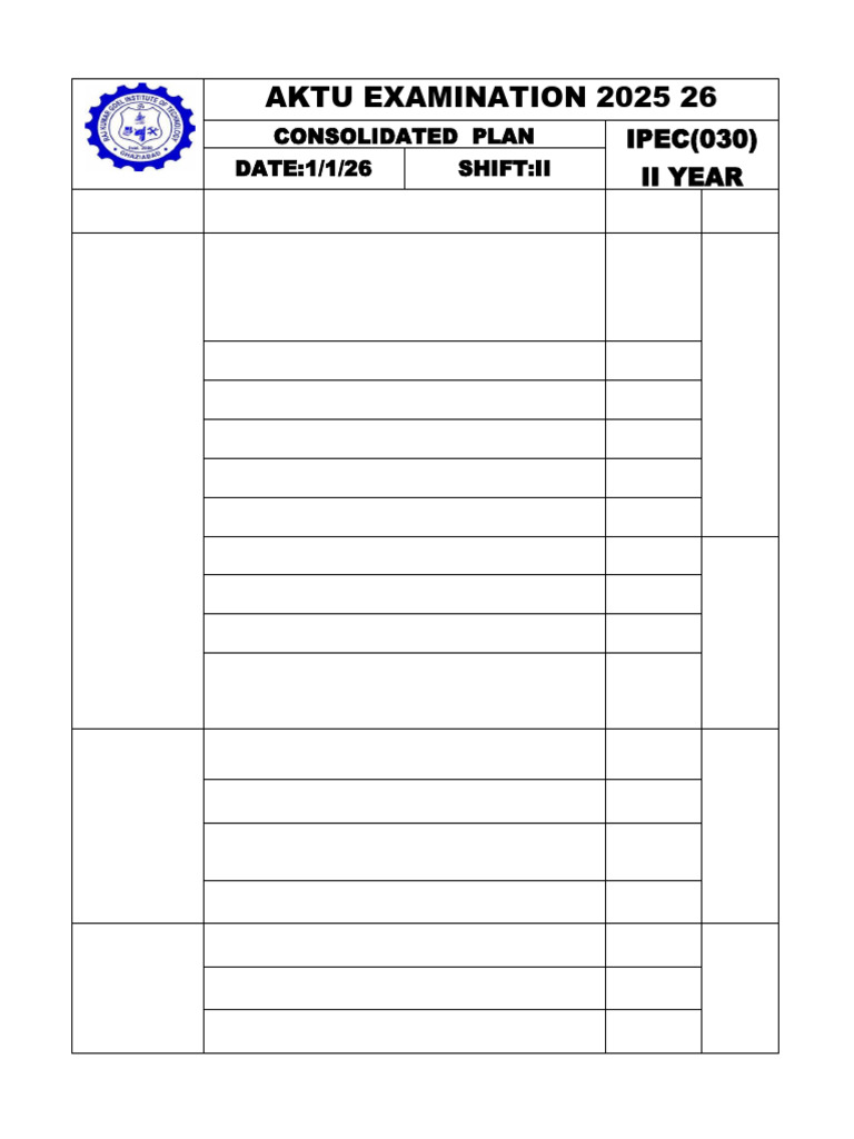 AKTU 2025-26 Exam Consolidated Plan | PDF