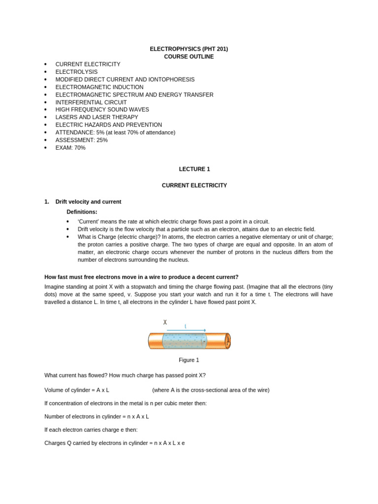 Electrophysics Course Outline and Concepts | PDF | Electrical ...